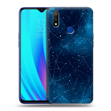 Силиконовый чехол на Realme 3 Pro с принтом Космос звезды