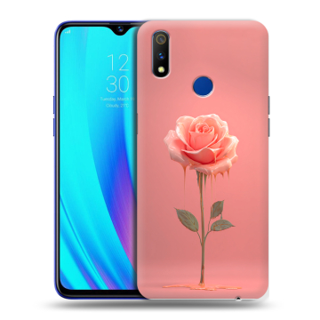 Силиконовый чехол на Realme 3 Pro с принтом Розовая роза