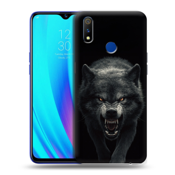 Силиконовый чехол на Realme 3 Pro с принтом Волк