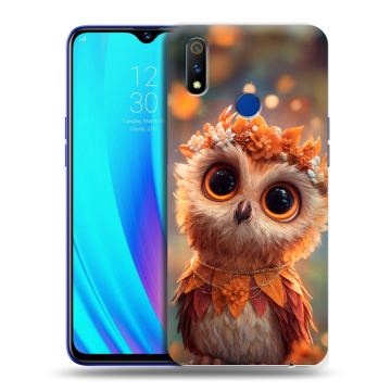 Силиконовый чехол на Realme 3 Pro с принтом Милая сова