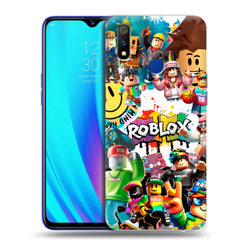 Силиконовый чехол на Realme 3 Pro с принтом Roblox Роблокс