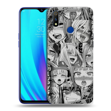 Силиконовый чехол на Realme 3 Pro с принтом Ahegao Ахегао Аниме