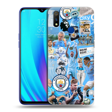 Силиконовый чехол на Realme 3 Pro с принтом Man City Манчестер Сити