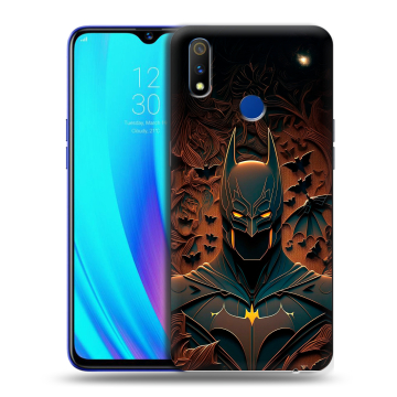 Силиконовый чехол на Realme 3 Pro с принтом Batman Бэтмен