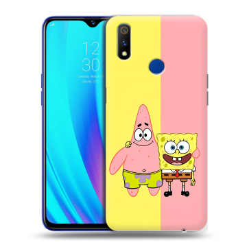 Силиконовый чехол на Realme 3 Pro с принтом Спанч боб Спанчбоб