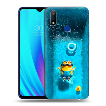 Силиконовый чехол на Realme 3 Pro с принтом Миньоны