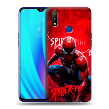 Силиконовый чехол на Realme 3 Pro с принтом Spiderman Человек паук