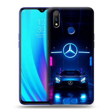 Силиконовый чехол на Realme 3 Pro с принтом Mercedes Мерседес