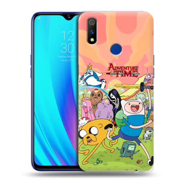 Силиконовый чехол на Realme 3 Pro с принтом Adventure time Время приключений