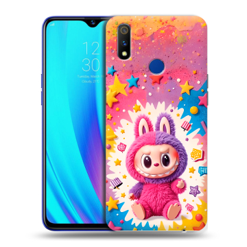 Силиконовый чехол на Realme 3 Pro с принтом Labubu Лабубу
