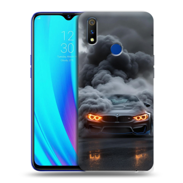 Силиконовый чехол на Realme 3 Pro с принтом BMW БМВ