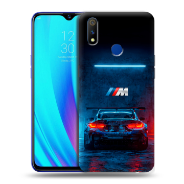Силиконовый чехол на Realme 3 Pro с принтом BMW БМВ