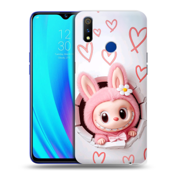 Силиконовый чехол на Realme 3 Pro с принтом Labubu Лабубу