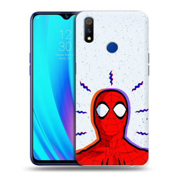 Силиконовый чехол на Realme 3 Pro с принтом Spiderman Человек паук