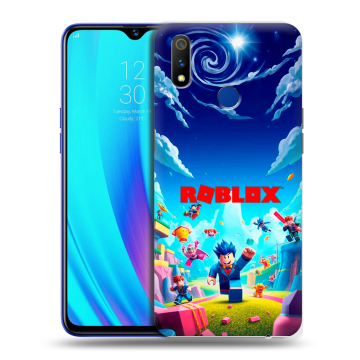 Силиконовый чехол на Realme 3 Pro с принтом Roblox Роблокс