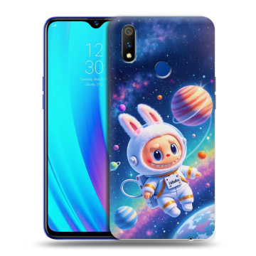 Силиконовый чехол на Realme 3 Pro с принтом Labubu Лабубу Силиконовый чехол на Realme 3 Pro с принтом Labubu Лабубу