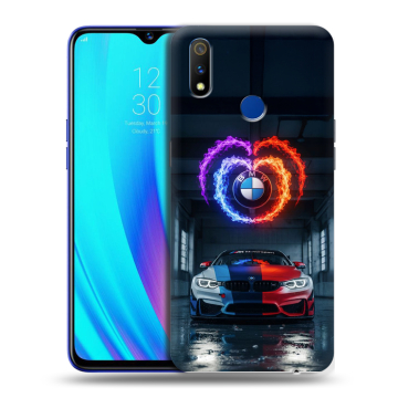 Силиконовый чехол на Realme 3 Pro с принтом BMW БМВ Силиконовый чехол на Realme 3 Pro с принтом BMW БМВ