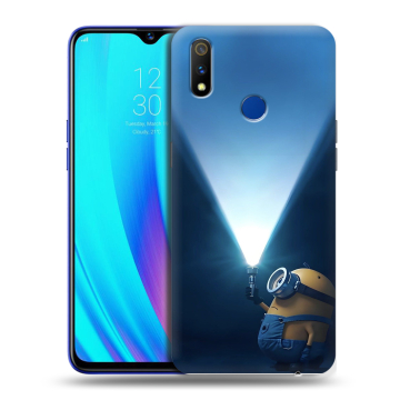 Силиконовый чехол на Realme 3 Pro с принтом Миньоны