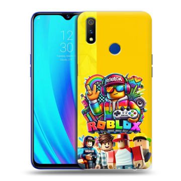 Силиконовый чехол на Realme 3 Pro с принтом Roblox Роблокс Силиконовый чехол на Realme 3 Pro с принтом Roblox Роблокс