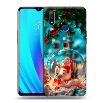 Силиконовый чехол на Realme 3 Pro с принтом Новый год