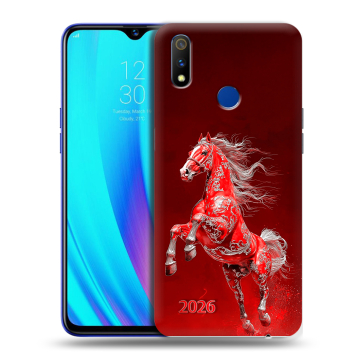 Силиконовый чехол на Realme 3 Pro с принтом Новый год