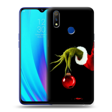 Силиконовый чехол на Realme 3 Pro с принтом Новый год Гринч