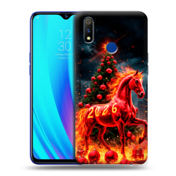 Силиконовый чехол на Realme 3 Pro с принтом Новый год