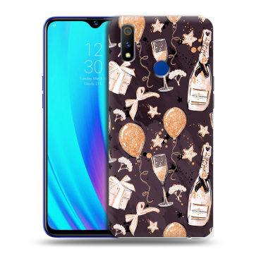 Силиконовый чехол на Realme 3 Pro с принтом Новый год