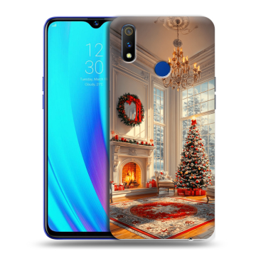 Силиконовый чехол на Realme 3 Pro с принтом Новый год