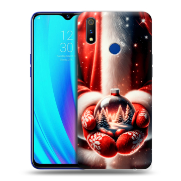 Силиконовый чехол на Realme 3 Pro с принтом Новый год