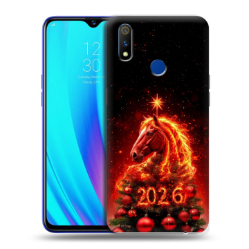 Силиконовый чехол на Realme 3 Pro с принтом Новый год