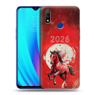 Силиконовый чехол на Realme 3 Pro с принтом Новый год