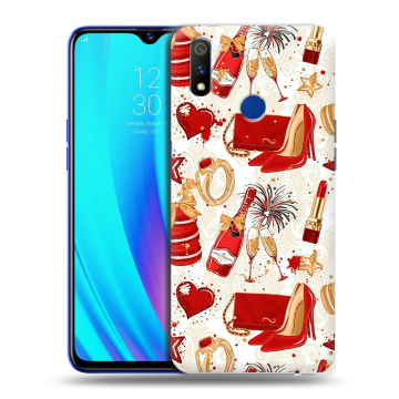 Силиконовый чехол на Realme 3 Pro с принтом Новый год
