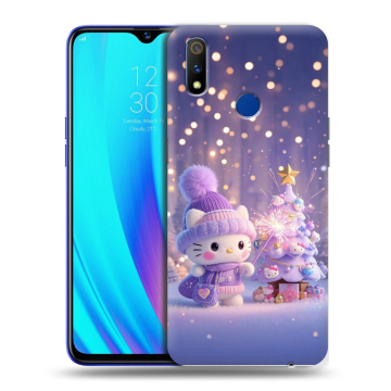 Силиконовый чехол на Realme 3 Pro с принтом Новый год