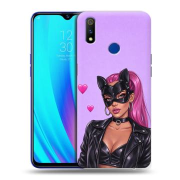 Силиконовый чехол на Realme 3 Pro с принтом женский