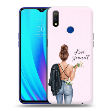 Силиконовый чехол на Realme 3 Pro с принтом женский Силиконовый чехол на Realme 3 Pro с принтом женский