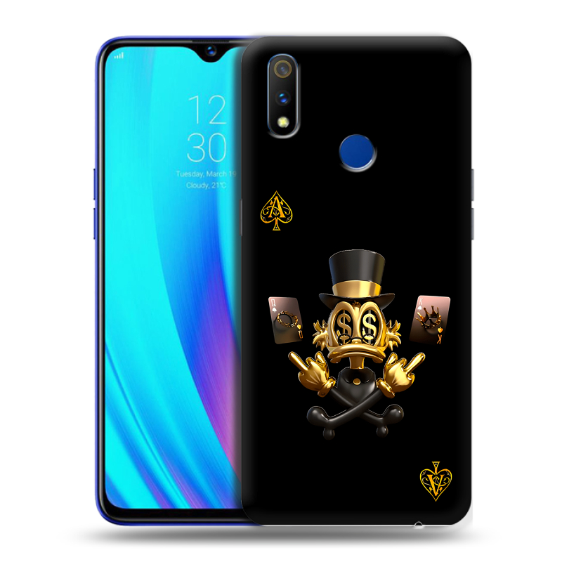 Силиконовый чехол на Realme 3 Pro с принтом Золотой скрудж макдак Силиконовый чехол на Realme 3 Pro с принтом Золотой скрудж макдак