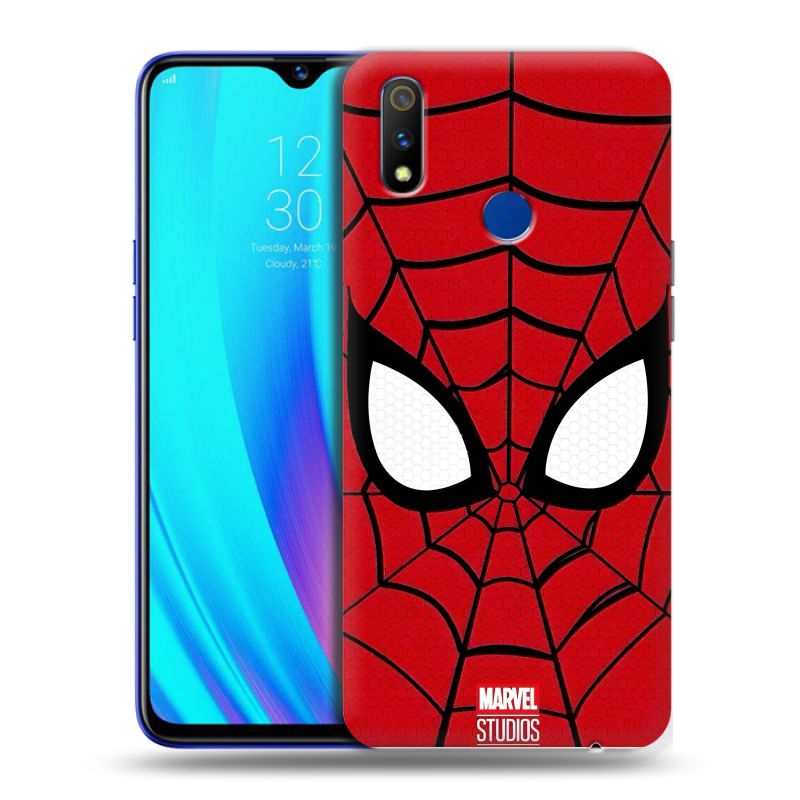 Силиконовый чехол на Realme 3 Pro с принтом человек паук spiderman Силиконовый чехол на Realme 3 Pro с принтом человек паук spiderman