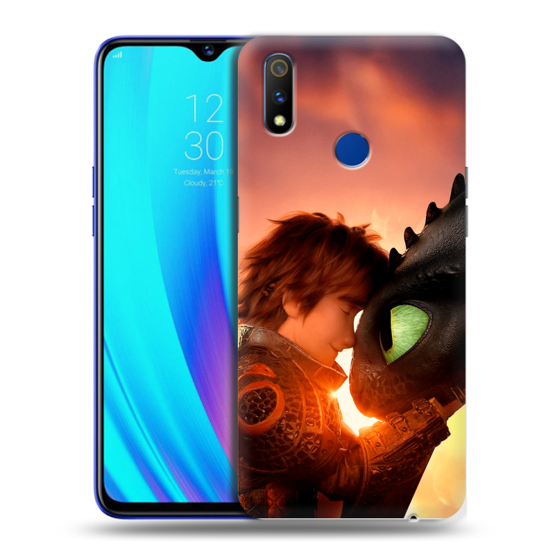 Силиконовый противоударный чехол на Realme 3 Pro с принтом Как приручить дракона Силиконовый противоударный чехол на Realme 3 Pro с принтом Как приручить дракона
