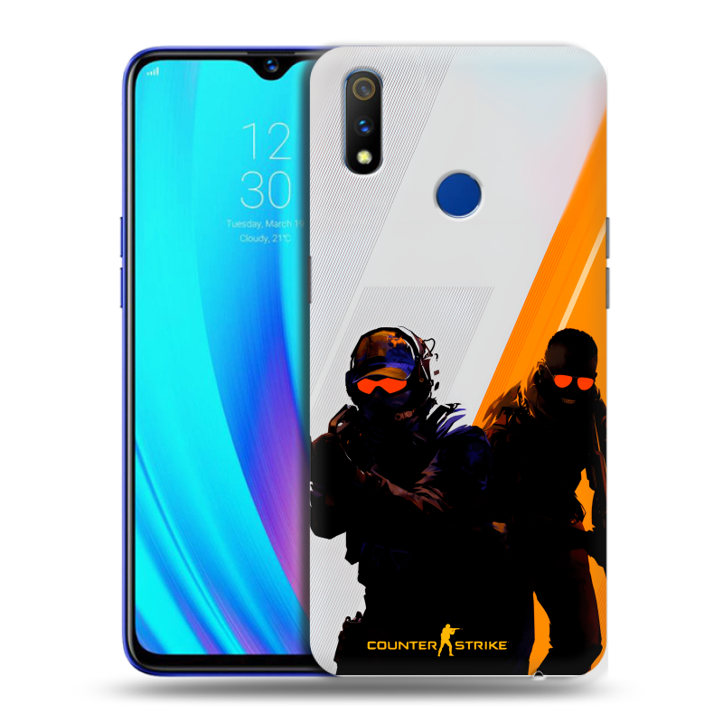 Силиконовый противоударный чехол на Realme 3 Pro с принтом Контер страйк Counter strike Силиконовый противоударный чехол на Realme 3 Pro с принтом Контер страйк Counter strike