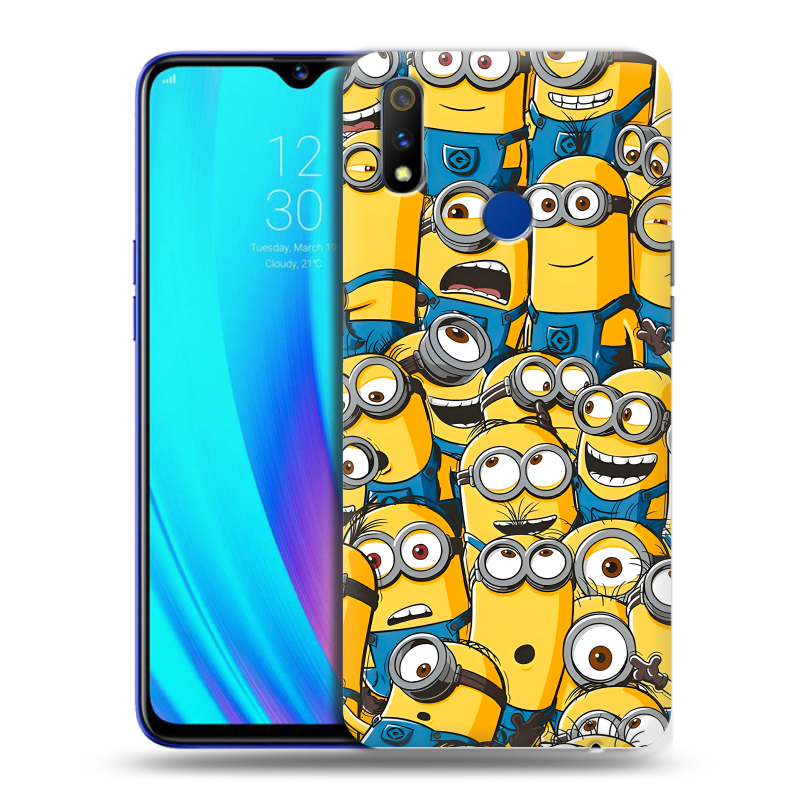 Силиконовый чехол на Realme 3 Pro с принтом Миньоны Силиконовый чехол на Realme 3 Pro с принтом Миньоны