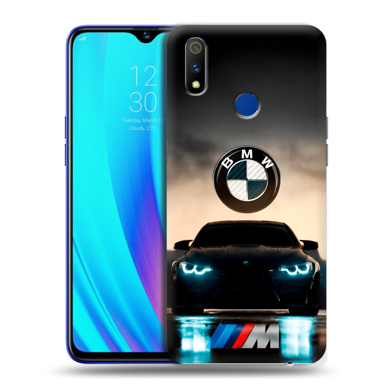 Силиконовый чехол на Realme 3 Pro с принтом БМВ BMW Силиконовый чехол на Realme 3 Pro с принтом БМВ BMW