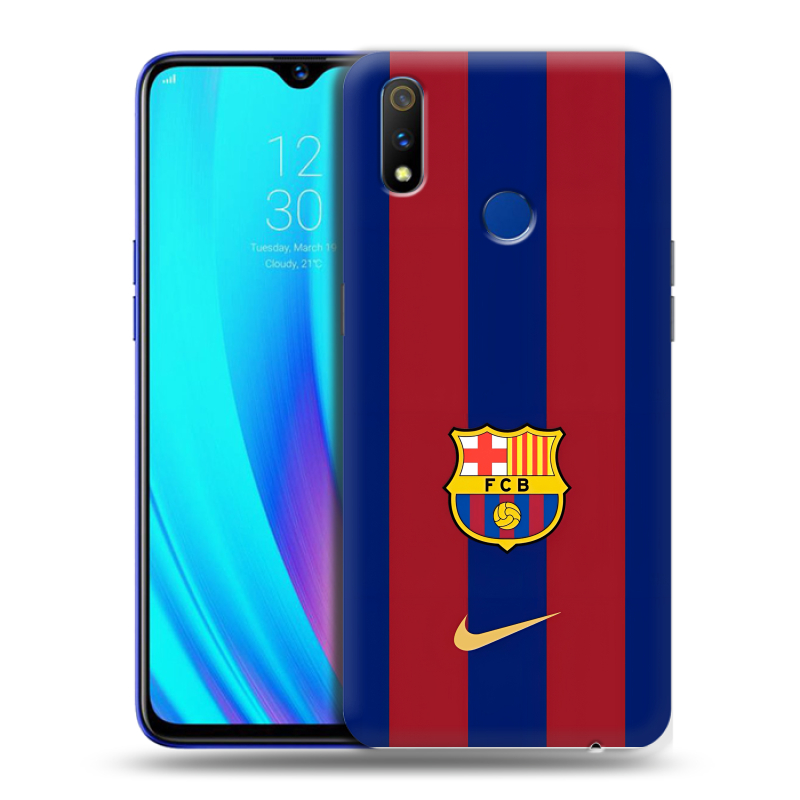 Силиконовый противоударный чехол на Realme 3 Pro с принтом Барселона Barcelona Силиконовый противоударный чехол на Realme 3 Pro с принтом Барселона Barcelona