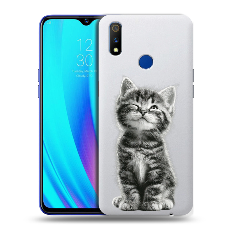 Силиконовый чехол на Realme 3 Pro с принтом Котенок Силиконовый чехол на Realme 3 Pro с принтом Котенок