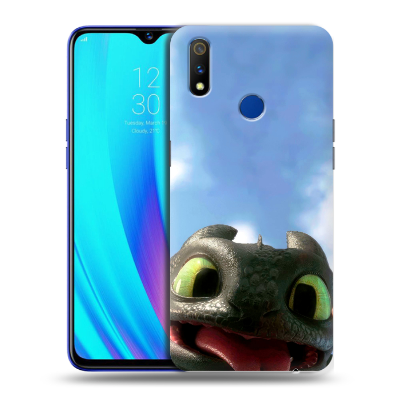 Силиконовый чехол на Realme 3 Pro с принтом Как приручить дракона Силиконовый чехол на Realme 3 Pro с принтом Как приручить дракона