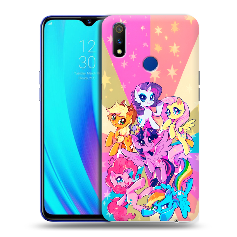 Силиконовый противоударный чехол на Realme 3 Pro с принтом My little pony Дружба чудо Силиконовый противоударный чехол на Realme 3 Pro с принтом My little pony Дружба чудо