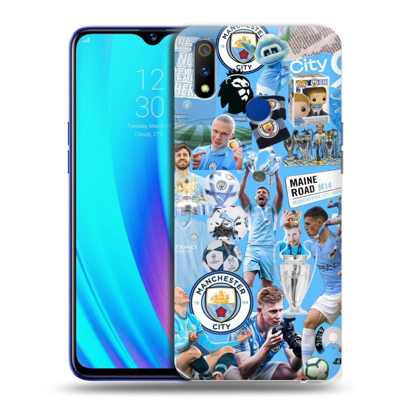 Силиконовый чехол на Realme 3 Pro с принтом Man City Манчестер Сити Силиконовый чехол на Realme 3 Pro с принтом Man City Манчестер Сити