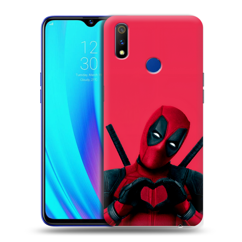Силиконовый чехол на Realme 3 Pro с принтом Дедпул Deadpool Силиконовый чехол на Realme 3 Pro с принтом Дедпул Deadpool