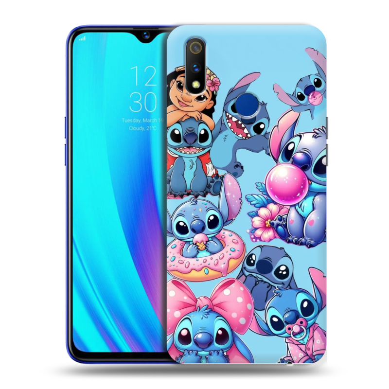 Силиконовый чехол на Realme 3 Pro с принтом Лило и Стич Силиконовый чехол на Realme 3 Pro с принтом Лило и Стич