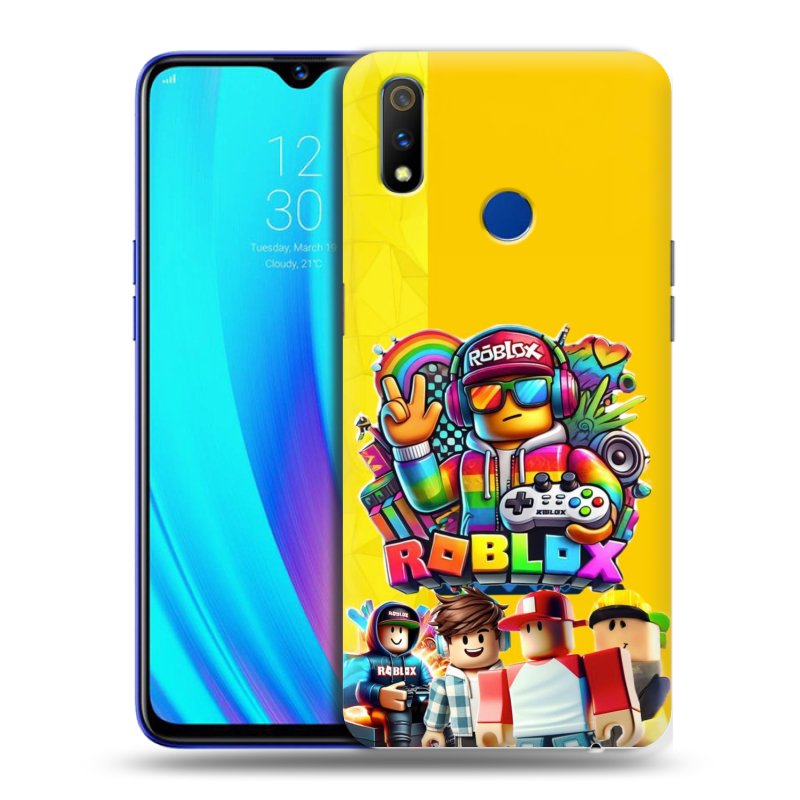 Силиконовый чехол на Realme 3 Pro с принтом Roblox Роблокс Силиконовый чехол на Realme 3 Pro с принтом Roblox Роблокс